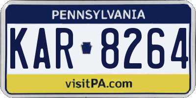 PA license plate KAR8264
