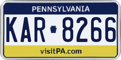 PA license plate KAR8266