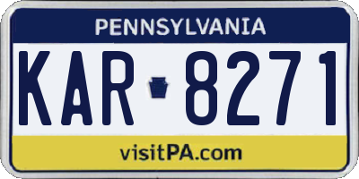 PA license plate KAR8271