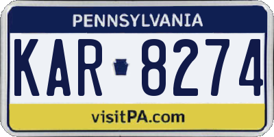 PA license plate KAR8274