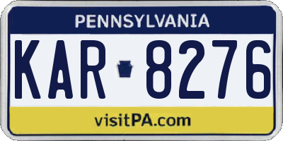 PA license plate KAR8276