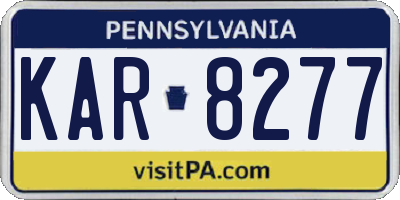 PA license plate KAR8277