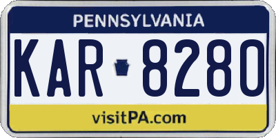 PA license plate KAR8280