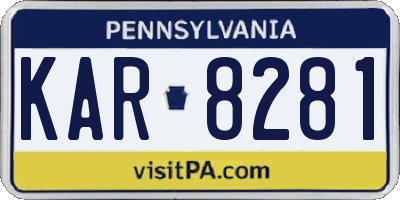 PA license plate KAR8281