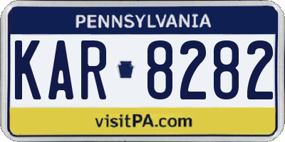 PA license plate KAR8282