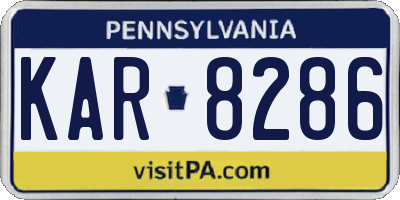 PA license plate KAR8286