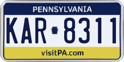 PA license plate KAR8311