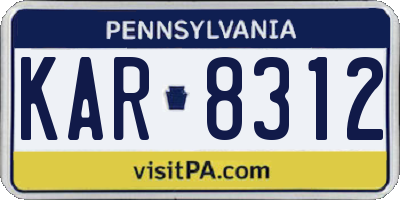 PA license plate KAR8312