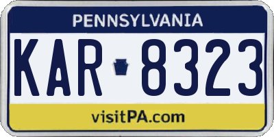 PA license plate KAR8323