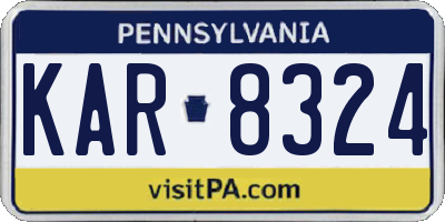 PA license plate KAR8324