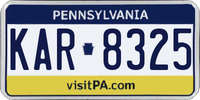 PA license plate KAR8325