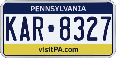 PA license plate KAR8327