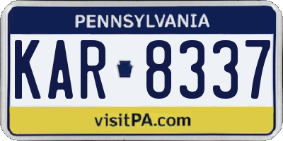 PA license plate KAR8337