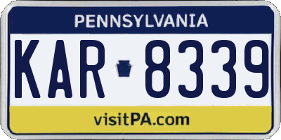 PA license plate KAR8339