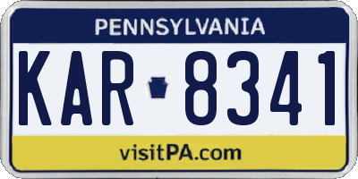PA license plate KAR8341