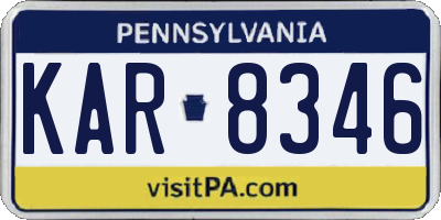 PA license plate KAR8346