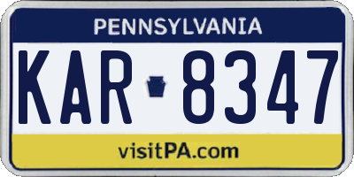 PA license plate KAR8347