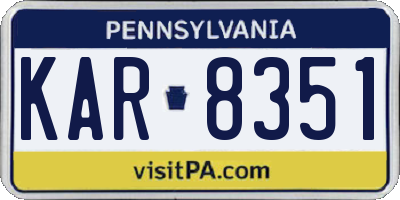 PA license plate KAR8351