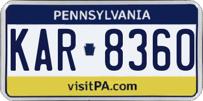 PA license plate KAR8360