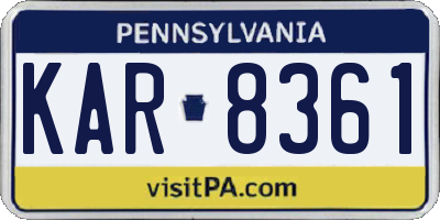 PA license plate KAR8361