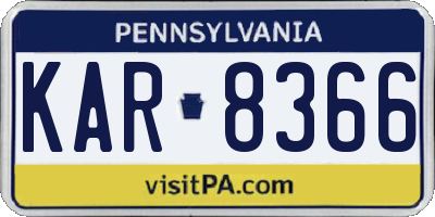 PA license plate KAR8366