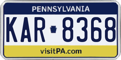 PA license plate KAR8368