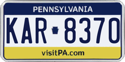PA license plate KAR8370