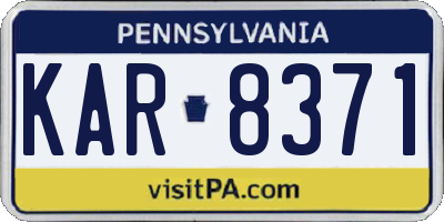 PA license plate KAR8371
