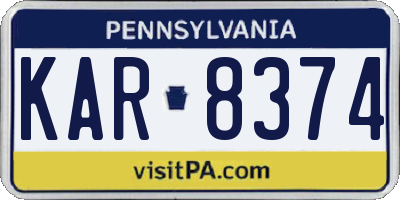 PA license plate KAR8374