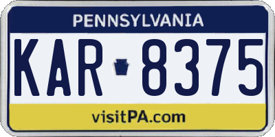 PA license plate KAR8375