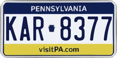 PA license plate KAR8377