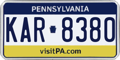 PA license plate KAR8380