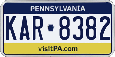 PA license plate KAR8382