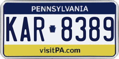 PA license plate KAR8389