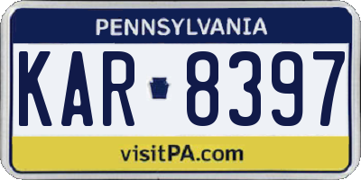 PA license plate KAR8397