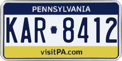 PA license plate KAR8412