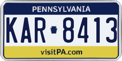 PA license plate KAR8413