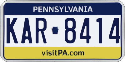 PA license plate KAR8414