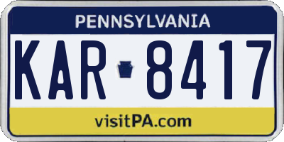 PA license plate KAR8417