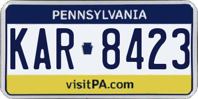 PA license plate KAR8423