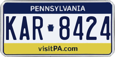 PA license plate KAR8424