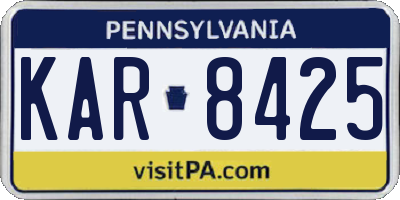 PA license plate KAR8425