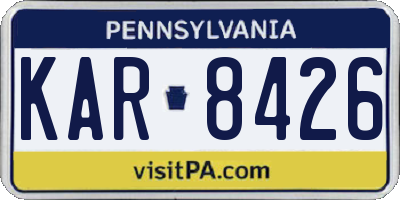 PA license plate KAR8426
