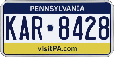 PA license plate KAR8428