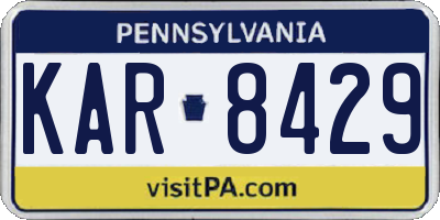 PA license plate KAR8429