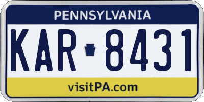 PA license plate KAR8431