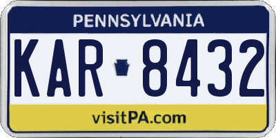 PA license plate KAR8432