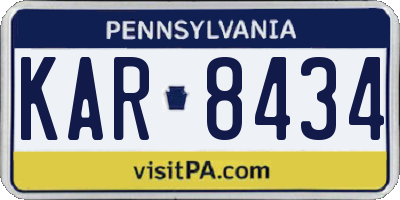 PA license plate KAR8434