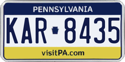 PA license plate KAR8435