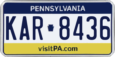 PA license plate KAR8436